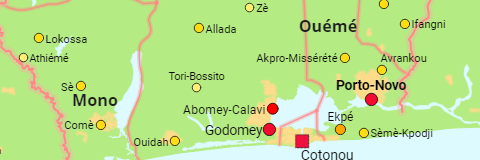 Benin Departments and Cities