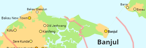 Gambia LGAs, Cities and Settlements