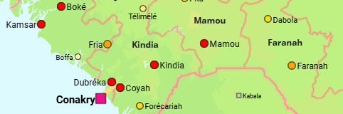 Guinea Cities and Regions