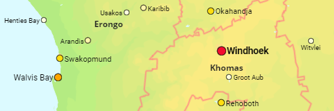 Namibia Towns, Villages and Settlements
